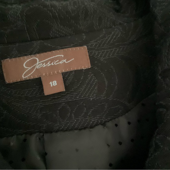 JESSICA, BLACK SPRING/FALL DRESSED COAT, SIZE: 18 - Picture 15 of 16